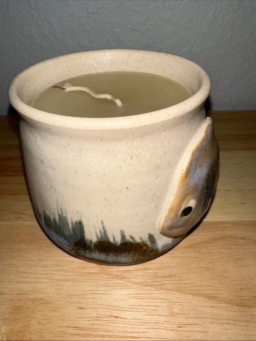 Handmade Signed Studio Pottery Fish Candle Holder Vessel